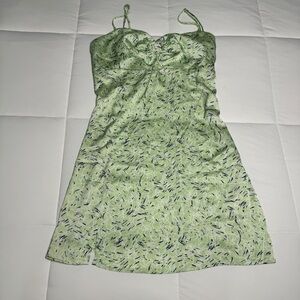 Y2K Green Silk Women's Dress